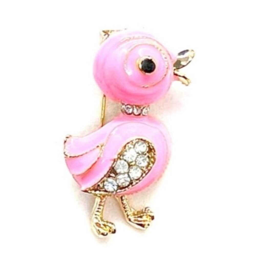 Pink CHICK Pin BROOCH & Pendant